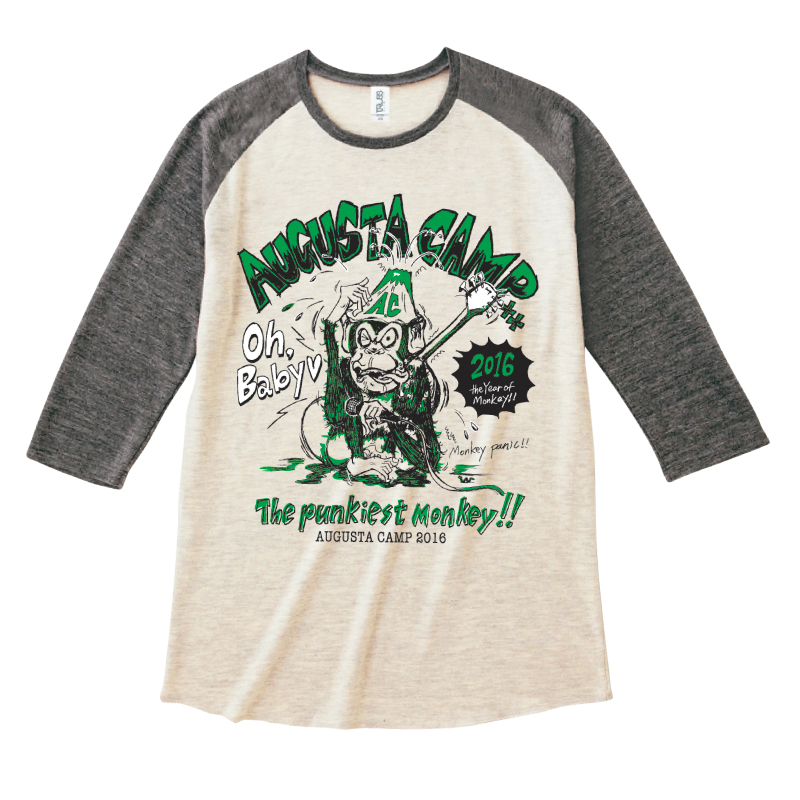 punkiest monkey Tシャツ(オートミール×ヘザーブラック)