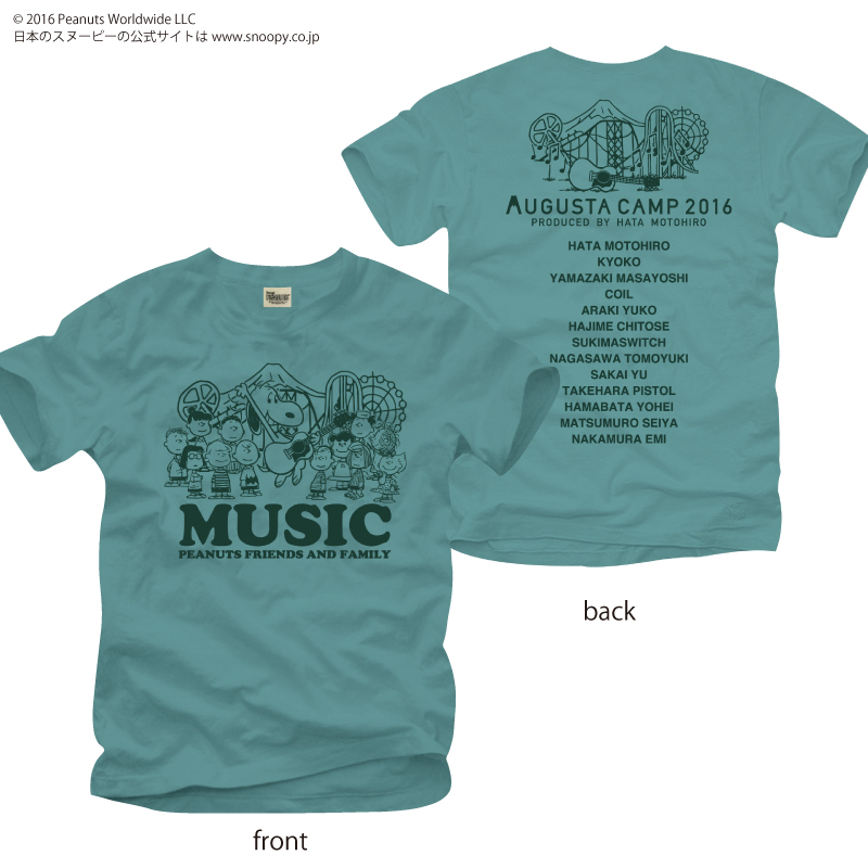 AUGUSTA CAMP 2016　スヌーピーコレクションTシャツ/セージブルー