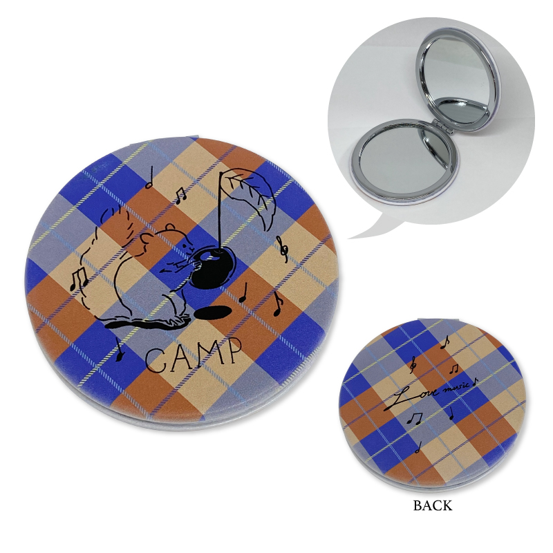 AC2020 plaid leather compact mirror