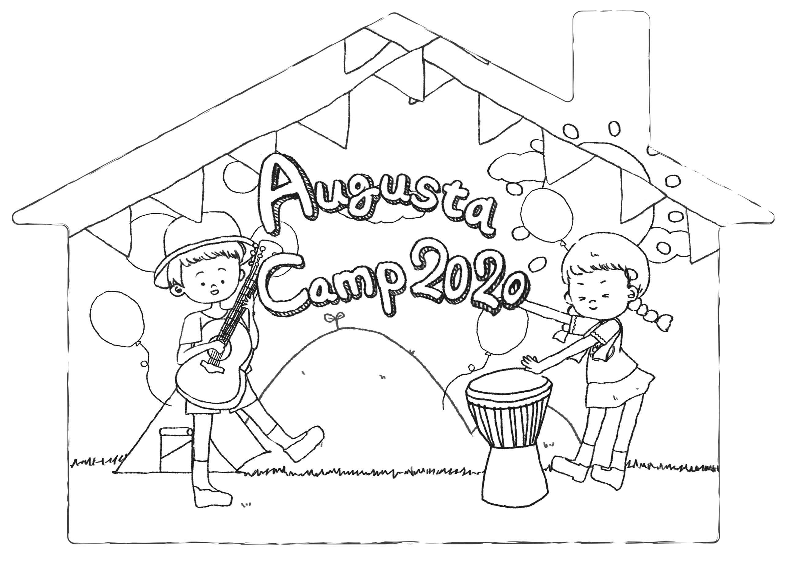 August Kids coloring page